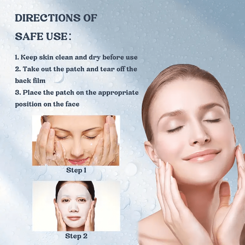 20pcs Bio-Collagen Real Deep Facial Masks, Unisex Adult Moisturizing Skincare, Full-Face Split Sheet Masks, Sleep Mask for Hydration, with Hyaluronic Acid & Nicotinamide, Soothing, Unscented, Alcohol-Free, with Suitable for A